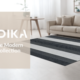 Ultra Soft Area Rug, Non Slip, Stain Resistant, Washable Area Rugs for Living Room, Bedroom, Sophisticated Monochrome Geometry(Black)