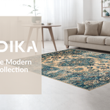 Ultra Soft Area Rug, Non Slip, Stain Resistant, Washable Area Rugs for Living Room, Bedroom, Rustic Vintage Medallion Design(Beige)