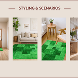 Ultra Soft Area Rug, Non Slip, Stain Resistant, Washable Area Rugs for Living Room, Bedroom, Cozy Green Shag Rug for Teen Bedroom(Green)