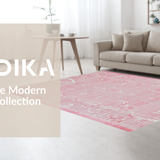 Ultra Soft Area Rug, Non Slip, Stain Resistant, Washable Area Rugs for Living Room, Bedroom, Bow-Shaped Rug with Stylish Loop Pattern and Uno Reverse Symbol(Pink)
