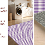 Ultra Soft Area Rug, Non Slip, Stain Resistant, Washable Area Rugs for Living Room, Bedroom, Contemporary Geometric Checkered Touch(Purple)
