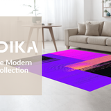 Ultra Soft Area Rug, Non Slip, Stain Resistant, Washable Area Rugs for Living Room, Bedroom, Futuristic Purple Geometric Style(Purple)