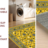 Ultra Soft Area Rug, Non Slip, Stain Resistant, Washable Area Rugs for Living Room, Bedroom, Stylish Abstract Flower Arrangement(Yellow)