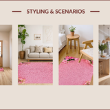 Ultra Soft Area Rug, Non Slip, Stain Resistant, Washable Area Rugs for Living Room, Bedroom, coquette floral aesthetic(Pink)