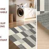 Ultra Soft Area Rug, Non Slip, Stain Resistant, Washable Area Rugs for Living Room, Bedroom, Contemporary Flatweave Lattice Style(Gray)