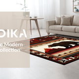 Ultra Soft Area Rug, Non Slip, Stain Resistant, Washable Area Rugs for Living Room, Bedroom, Bold Rustic Cabin Decor(Red)