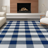 Artistic Dusk Blue Gingham Visual Appeal(Blue)