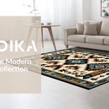 Ultra Soft Area Rug, Non Slip, Stain Resistant, Washable Area Rugs for Living Room, Bedroom, Elegant Vintage Aztec Textile Design(Beige)