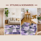 Ultra Soft Area Rug, Non Slip, Stain Resistant, Washable Area Rugs for Living Room, Bedroom, Abstract Geometric Purple Tones(Purple)