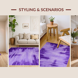 Ultra Soft Area Rug, Non Slip, Stain Resistant, Washable Area Rugs for Living Room, Bedroom, Funky Playful Gradient Design(Purple)