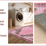 Ultra Soft Area Rug, Non Slip, Stain Resistant, Washable Area Rugs for Living Room, Bedroom, Stylish Whimsical Cowgirl Design(Pink)