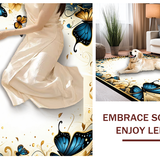Ultra Soft Area Rug, Non Slip, Stain Resistant, Washable Area Rugs for Living Room, Bedroom, Vibrant Nature-Inspired Print(Gold)