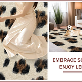 Ultra Soft Area Rug, Non Slip, Stain Resistant, Washable Area Rugs for Living Room, Bedroom, Contemporary Antelope Print Kitchen Carpet Non-Slip Design(Beige)