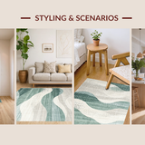 Chic Cream and Green Fluid Motif(Gray)