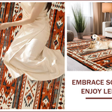 Ultra Soft Area Rug, Non Slip, Stain Resistant, Washable Area Rugs for Living Room, Bedroom, Intricate Southwestern Patterned Elegance(Red)