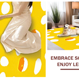 Ultra Soft Area Rug, Non Slip, Stain Resistant, Washable Area Rugs for Living Room, Bedroom, Lively Abstract Expressionist Touch(Yellow)