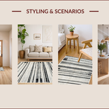 Ultra Soft Area Rug, Non Slip, Stain Resistant, Washable Area Rugs for Living Room, Bedroom, Elegant Earthy Tone Geometric Design(Gray)