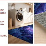Ultra Soft Area Rug, Non Slip, Stain Resistant, Washable Area Rugs for Living Room, Bedroom, Ethereal Cosmic Starburst Tapestry(Blue)