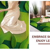 Ultra Soft Area Rug, Non Slip, Stain Resistant, Washable Area Rugs for Living Room, Bedroom, Serene 3D Leaf Arrangement(Green)