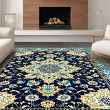 Ultra Soft Area Rug, Non Slip, Stain Resistant, Washable Area Rugs for Living Room, Bedroom, Vibrant Rustic Center Medallion(Blue)