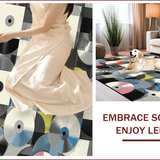 Ultra Soft Area Rug, Non Slip, Stain Resistant, Washable Area Rugs for Living Room, Bedroom, Lively Multicolor Circular Pattern(Gray)