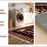 Ultra Soft Area Rug, Non Slip, Stain Resistant, Washable Area Rugs for Living Room, Bedroom, Rustic Texas Star Farmhouse Kitchen Anti-Fatigue Mat(Red)