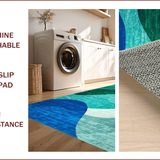 Ultra Soft Area Rug, Non Slip, Stain Resistant, Washable Area Rugs for Living Room, Bedroom, Elegant Turquoise and Green Fusion(Blue)