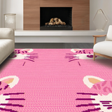 Ultra Soft Area Rug, Non Slip, Stain Resistant, Washable Area Rugs for Living Room, Bedroom, Adorable Plush Animal Shape Design(Pink)
