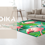 Ultra Soft Area Rug, Non Slip, Stain Resistant, Washable Area Rugs for Living Room, Bedroom, Elegant Coastal Flamingo Imagery(Pink)