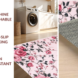 Ultra Soft Area Rug, Non Slip, Stain Resistant, Washable Area Rugs for Living Room, Bedroom, Playful Flower Petal Arrangement(Pink)