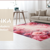 Ultra Soft Area Rug, Non Slip, Stain Resistant, Washable Area Rugs for Living Room, Bedroom, Floral Coquette Doom Decor(Pink)