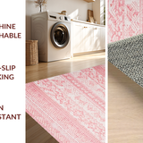 Ultra Soft Area Rug, Non Slip, Stain Resistant, Washable Area Rugs for Living Room, Bedroom, Rustic Textured Shag with Warm Hues(Red)
