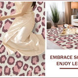 Ultra Soft Area Rug, Non Slip, Stain Resistant, Washable Area Rugs for Living Room, Bedroom, Faux Hide Leopard Print(Beige)