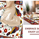 Ultra Soft Area Rug, Non Slip, Stain Resistant, Washable Area Rugs for Living Room, Bedroom, Stylish Ethnic Botanical Artwork(White)