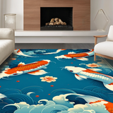 Ultra Soft Area Rug, Non Slip, Stain Resistant, Washable Area Rugs for Living Room, Bedroom, Rustic Underwater Aesthetic(Blue)
