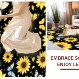 Ultra Soft Area Rug, Non Slip, Stain Resistant, Washable Area Rugs for Living Room, Bedroom, Chic Abstract Butterfly Decoration(Yellow)