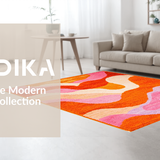 Ultra Soft Area Rug, Non Slip, Stain Resistant, Washable Area Rugs for Living Room, Bedroom, Eclectic Orange and Pink Fusion(Orange)