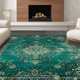 Ultra Soft Area Rug, Non Slip, Stain Resistant, Washable Area Rugs for Living Room, Bedroom, Eclectic Green Tinted Elegance(Blue)