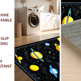 Ultra Soft Area Rug, Non Slip, Stain Resistant, Washable Area Rugs for Living Room, Bedroom, Vivid Cosmic Patterned Mat(Yellow)