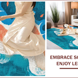 Ultra Soft Area Rug, Non Slip, Stain Resistant, Washable Area Rugs for Living Room, Bedroom, Nautical Beach Themed Living Room Area Carpet(Orange)
