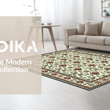 Ultra Soft Area Rug, Non Slip, Stain Resistant, Washable Area Rugs for Living Room, Bedroom, Elegant Rustic Floral Aesthetic(Beige)