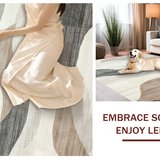 Ultra Soft Area Rug, Non Slip, Stain Resistant, Washable Area Rugs for Living Room, Bedroom, Elegant Earthy Toned Design(Beige)