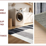 Ultra Soft Area Rug, Non Slip, Stain Resistant, Washable Area Rugs for Living Room, Bedroom, Contemporary Artful Linear Design(Gray)