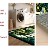 Ultra Soft Area Rug, Non Slip, Stain Resistant, Washable Area Rugs for Living Room, Bedroom, Witchy Earthy Mushroom Pattern(Green)