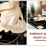 Ultra Soft Area Rug, Non Slip, Stain Resistant, Washable Area Rugs for Living Room, Bedroom, Tranquil Circular Harmony Design(Gold)