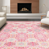 Ultra Soft Area Rug, Non Slip, Stain Resistant, Washable Area Rugs for Living Room, Bedroom, Lush Transitional Petal Arrangement(Pink)