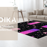 Ultra Soft Area Rug, Non Slip, Stain Resistant, Washable Area Rugs for Living Room, Bedroom, Vibrant Cosmic Glitter Aesthetic(Black)
