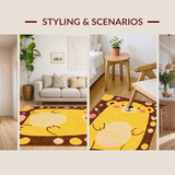 Ultra Soft Area Rug, Non Slip, Stain Resistant, Washable Area Rugs for Living Room, Bedroom, Cozy Teddy Bear Lettering Pattern(Yellow)