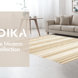 Ultra Soft Area Rug, Non Slip, Stain Resistant, Washable Area Rugs for Living Room, Bedroom, Rustic Natural Scalloped Elegance(Beige)