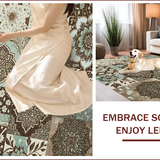 Ultra Soft Area Rug, Non Slip, Stain Resistant, Washable Area Rugs for Living Room, Bedroom, Vintage Boho Patchwork(Brown)